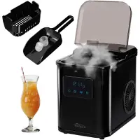 TroniTechnik Eiswürfelmaschine Eiswürfelbereiter, Ice Maker, 12kg/24h, 1,8 Liter Wassertank, 2 Größen, schwarz
