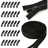 OEM Endlosreißverschluss - 3,2 cm Breite mit 30 Zippern - für Bettwäsche Kleidung Tasche Mäppchen - Schwarz 10 m Länge #5