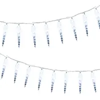 Peviasot Eiszapfen Lichterkette 5 m 40 LED, 8 Leuchtmodi, 2er-Set kaltweiß Weihnachtsbeleuchtung Deko für Fenster
