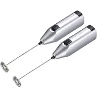 OEM Elektrischer Milchaufschäumer - Stab-Schneebesen - Handbetrieb - 2 Stück - Silber