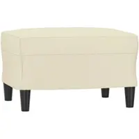 Décoshop26 - Moderne rechteckige Fußstütze aus elegantem cremefarbenem Kunstleder 60 × 50 cm DEC030138 DEC030138