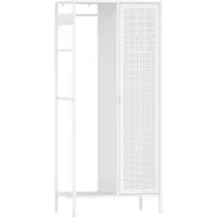 Helloshop26 - Schrank Regal Aufbewahrungsmöbel 180 x 80 x 45 cm für das Schlafzimmer mit 4 Regalböden Stahl weiß