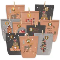 Dripio Adventskalender zum Befüllen, 24 Papierbeutel mit Zahlenstickern