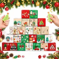 Markenlos Adventskalender zum Selbstbefüllen - 24 Säckchen aus Stoff - Weihnachtsdekoration - 10x15 cm