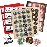 Markenlos Zahlenaufkleber für Adventskalender - 96 Stück (4 x 24) - Selbstklebende Ziffern 1 bis 24 - Rund - 4 cm Durchmesser