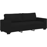 vidaXL 2-tlg. Sofagarnitur mit Kissen Schwarz Stoff