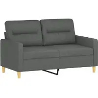 vidaXL 3-tlg. Sofagarnitur mit Kissen Dunkelgrau Stoff