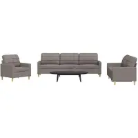 vidaXL 3-tlg. Sofagarnitur Taupe Stoff