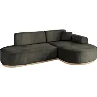 ALTDECOR Ecksofa in L-Form MARI-L1-v1 - 243x171x83 cm Schwarz - Corner Sofa Bett Eckcouch Couch Wohnlandschaft Cauchsofa