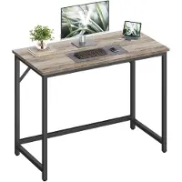 Songmics Schreibtisch Computertisch 100 x 50 x 75 cm schmaler Bürotisch greige-schwarz