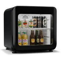 Klarstein Audrey Evo Getränkekühlschrank | Retro-Design | Glastür | 45 L | EEK C Schwarz