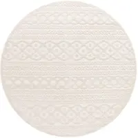 TT Home In-& Outdoorteppich Wetterfest Balkon Schlafzimmer Boho Skandi Motiv Unifarben Geometrische Optik Moderner Style Größe 120 cm Rund