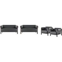 Xl Moebel Gmbh Ledersofas Couch 2-Sitzer Sofas Sofas Sessel Schwarz Modern Leder Holz