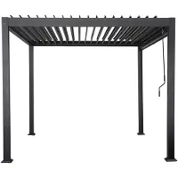 HOME DELUXE Lamellenpavillon ROVAS – Stahl, 300x300x240 cm | robust, wetterfest, modern