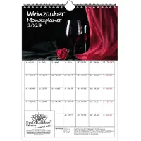 Seelenzauber GmbH Weinzauber Planer DIN A4 Kalender für 2027 Wein und Weinberge - Geschenkset Inhalt: 1x Kalender 1x Weihnachtsanhänger 1x Grußanhänger (gesamt 3 Teile)