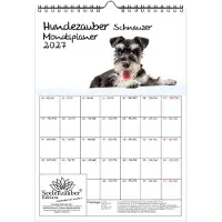 Seelenzauber GmbH Hundezauber Schnauzer Planer DIN A4 Kalender für 2027 Welpen und Hunde - Set-Inhalt: 1x Kalender 1x Weihnachtsanhänger 1x Grußanhänger (gesamt 3 Teile)
