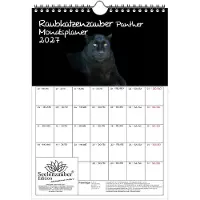 Seelenzauber GmbH Raubkatzenzauber Panther Planer DIN A4 Kalender für 2027 Panther - Geschenkset Inhalt: 1x Kalender, 1x Weihnachtsanhänger (insgesamt 2 Teile)