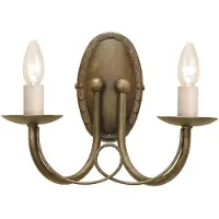 Elstead Lighting Elstead Minster Wandleuchte E14 2-fach Schwarz, Gold, UK