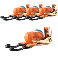 Baumarktplus 4x Spanngurt Ratschen Zurrgurt 5m 800kg 0,8t 0,8to ORANGE 2tlg