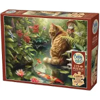 Cobble Hill Puzzle Katze und Koi, Karpfen, Grö ß e XL, 275 Stü ck