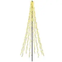 vidaXL LED-Weihnachtsbaum 235 cm 1000 LEDs Warmes Weiß Stahl Schwarz 42053569
