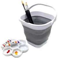 Markenlos Set aus 3-2.5L (0,66 Gallonen) faltbarem TPE/PP-Mini-Eimer (3)