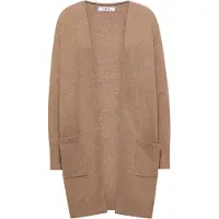 Cecil Longstrickjacke , Damen, Gr. XXL (46), braun (creamy mocha melange), Strickjacken Longstrickjacke, Langer Cardigan in offener Passform