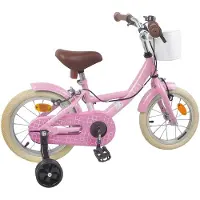 vidaXL Kinderfahrrad 12 Zoll für 2-4 Jahre alt Hellrosa