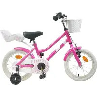 vidaXL Kinderfahrrad 14 Zoll für 3-5 Jahre alt Dunkelrosa