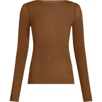 Hunkemoller super soft Shirt aus Kaschmir-Mix mit U-Boot-Ausschnitt Braun