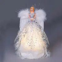 ACA Müller/ADAG Pharma ACA Beleuchteter Weihnachtsbaum-Engel mit LED-Beleuchtung, 30 cm, X123008