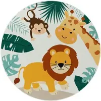 TT Home Kinderzimmerteppich Teppich Junge Mädchen Kinderteppich Rutschfest Zoo Tiere