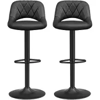 Songmics Barhocker, 2er Set Barstühle, Küchenstühle mit stabilem Metallgestell,