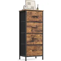Songmics Kommode, Aufbewahrungsschrank, 4 Schubladen, Stahl, modern