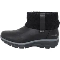 SKECHERS Winterboots "EASY GOING-", Damen, Gr. 37, Warmfutter, schwarz, Lederimitat, Textil, Schuhe Winterboots, Winterstiefelette, Boots mit Strickeinsatz am Schaft, Topseller