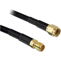 DeLOCK 5m RP-SMA, 5 m, CFD200, RP-SMA, RP-SMA, Schwarz