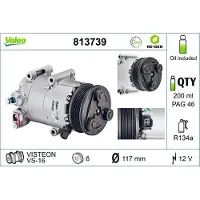 Valeo 813739 VS16 Klimaanlage Klimakompressor PAG 46 R134a für FORD MONDEO IV Turnier (BA7) S-MAX (WA6) GALAXY (WA6) MONDEO IV (BA7)