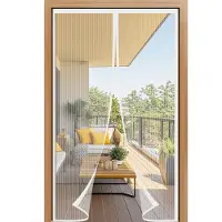 Markenlos Fliegengitter Balkontür 70x185cm | Magnet-Insektenschutz, Ohne Bohren, Einfache Klebemontage