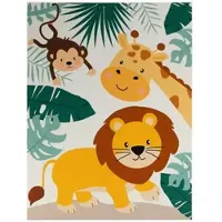 TT Home Kinderzimmerteppich Teppich Junge Mädchen Kinderteppich Rutschfest Zoo Tiere