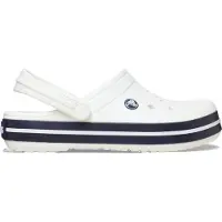 Crocs Uni Crocband Holzschuh, Weiß, Weiß, Marineblau, 36 EU
