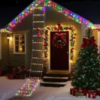 Jayseuw 3m Bunt LED Weihnachtsmann Leiter RGB Lichterkette USB APP Steuerung Weihnachtsbeleuchtung für Garten, Fenster, Wand, Weihnachtsbaum