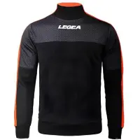 Legea Uni Chaqueta Damasco Jacke aus Damast, Schwarz/Neon-Orange, 3XS