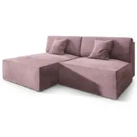 Masseno Ecksofa FIORO M mit Schlaffunktion L-Form, Sofa mit Bettkasten, Wohnzimmersofa, Couch, Soffa, Bettsofa, Couchgarnitur- Lila, MONOLITH 62