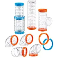 Ferplast Röhren Hamster-Set, Zubehör für Hamsterkäfig, insgesamt 9 Teile, Hamste