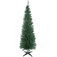 HOMCOM Weihnachtsbaum Tannenbaum mit Kunststoffständer 390 Spitzen Grün