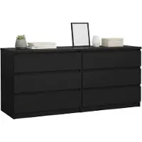 Dmora Kommode Victoire, Wohnzimmerbuffet, Wohnzimmer-Sideboard, Moderne Küchen-Speisekammer, 154x50 h68 cm, Schwarz
