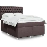 vidaXL Boxspringbett mit Matratze Dunkelbraun 140x200 cm Stoff