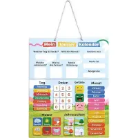 Famanu Magnetischer Kinderkalender mit Jahreszeiten, Datum und Wetter - 40 x 32 cm