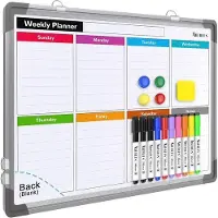Famanu Monatskalender Magnetisches Wandboard - 16 x 12 Zoll, Doppelseitig