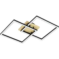 Eglo LOMALTAS-Z Wand-/Deckenleuchte Lampe Beleuchtung - L77 x B49,5 x H8,5 cm - schwarz, braun - IP20